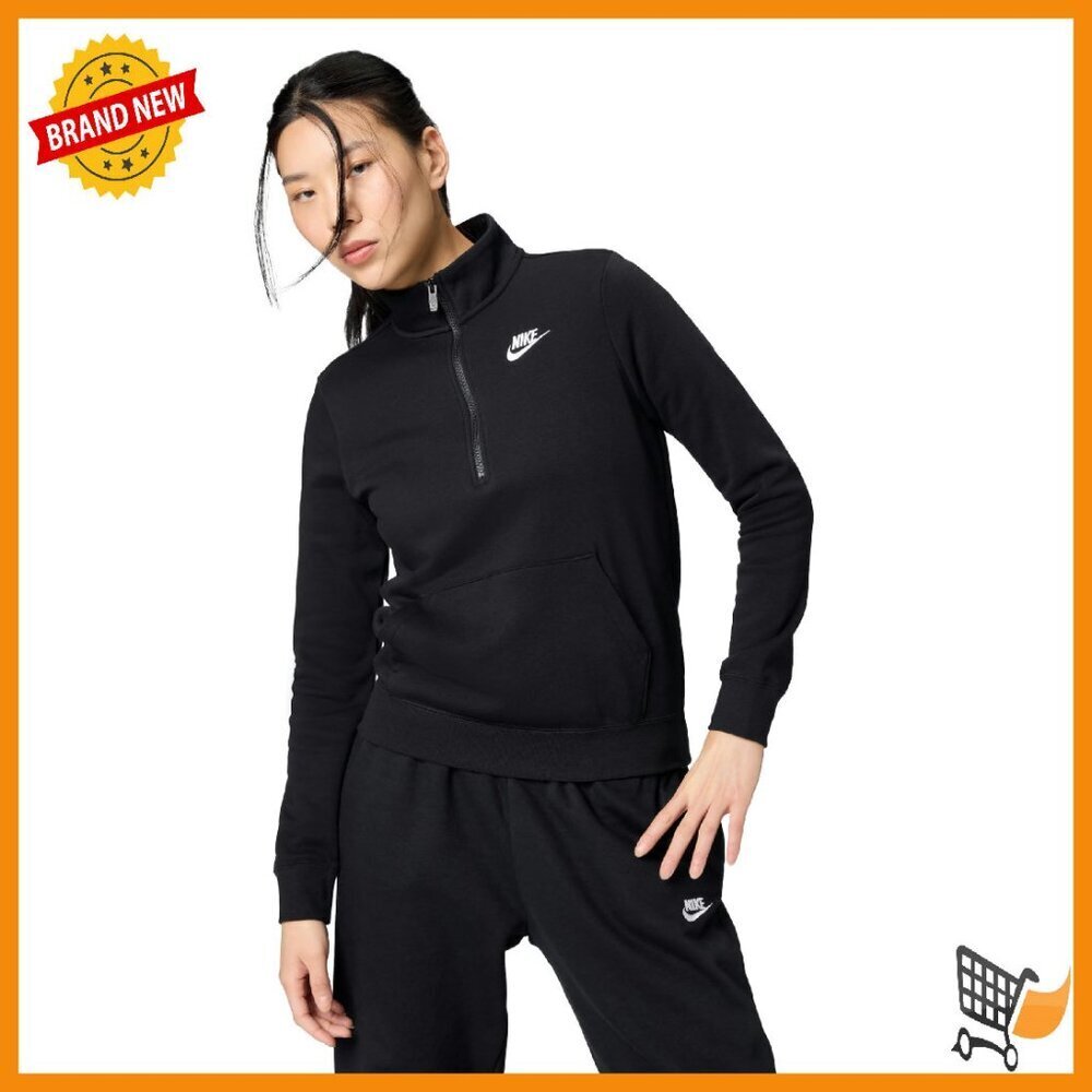 Women's Fleece Half Zip Sweatshirt - Sportswear Activewear Top